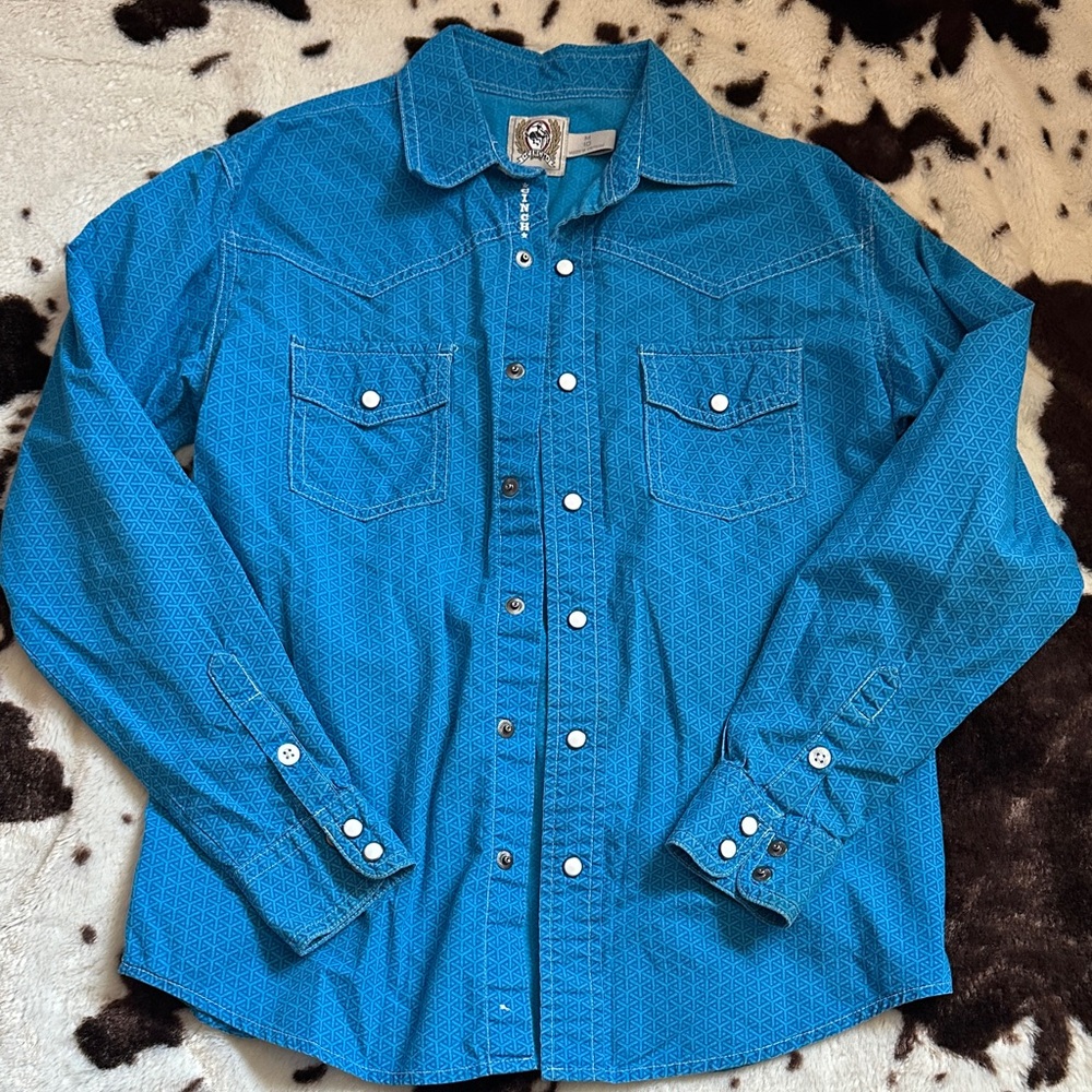 Cinch Blue Kids Button Down Shirt